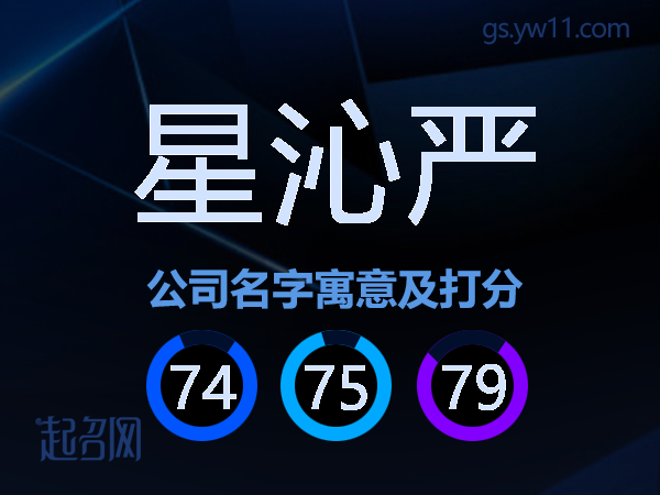 星沁严公司名字寓意及打分