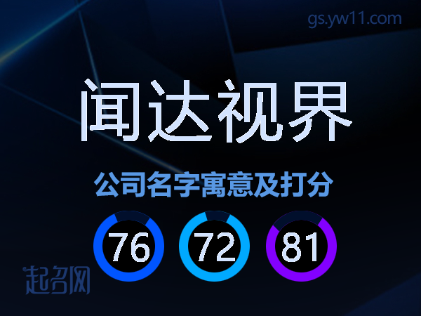 闻达视界公司名字寓意及打分