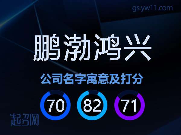 鹏渤鸿兴公司名字寓意及打分