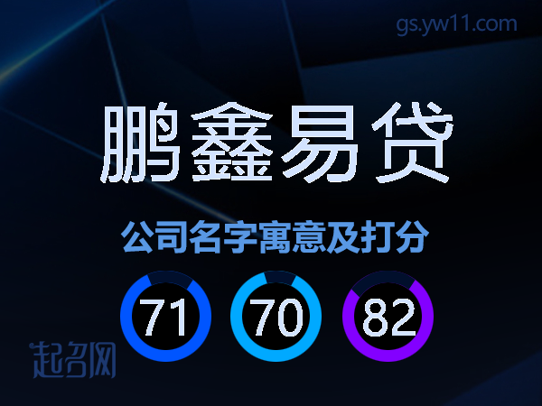 鹏鑫易贷公司名字寓意及打分
