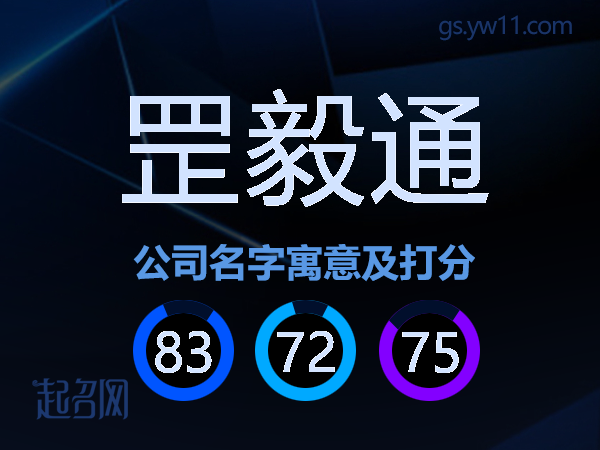 罡毅通公司名字寓意及打分