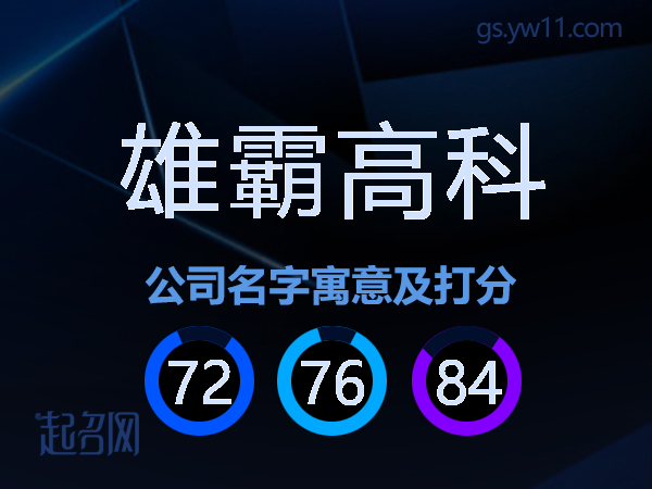 雄霸高科公司名字寓意及打分
