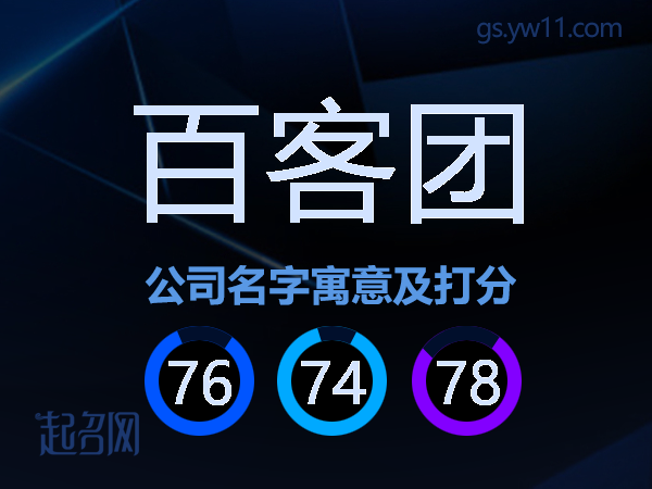 百客团公司名字寓意及打分