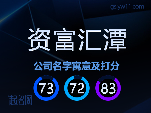 资富汇潭公司名字寓意及打分