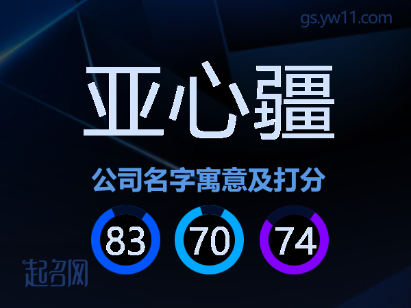 亚心疆公司名字寓意及打分