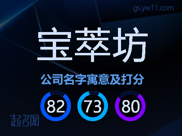 宝萃坊公司名字寓意及打分