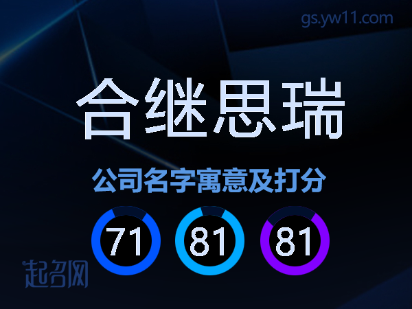 合继思瑞公司名字寓意及打分