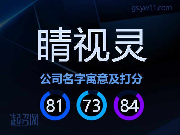 睛视灵公司名字寓意及打分