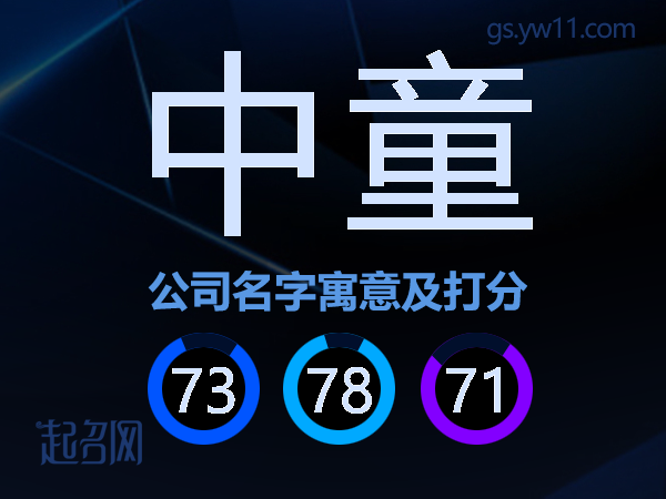 中童公司名字寓意及打分