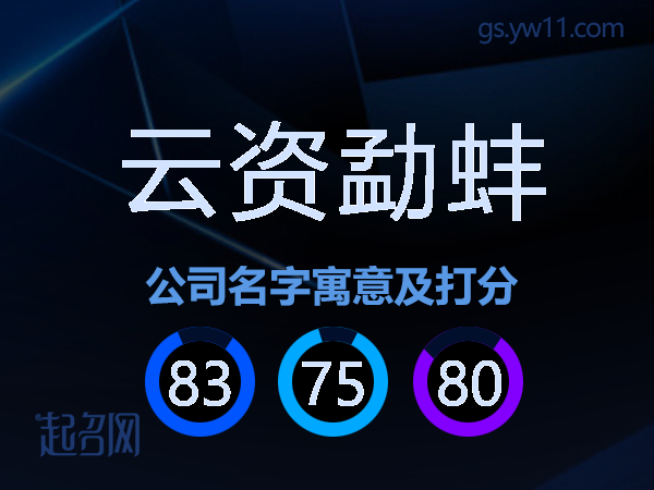 云资勐蚌公司名字寓意及打分