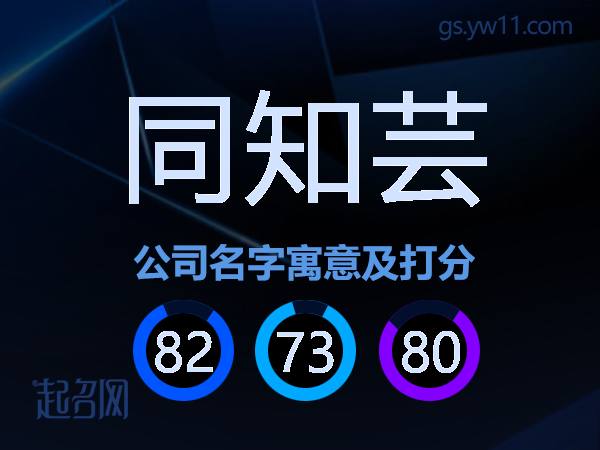 同知芸公司名字寓意及打分