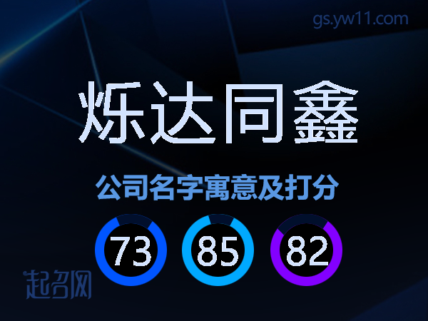 烁达同鑫公司名字寓意及打分