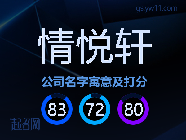 情悦轩公司名字寓意及打分