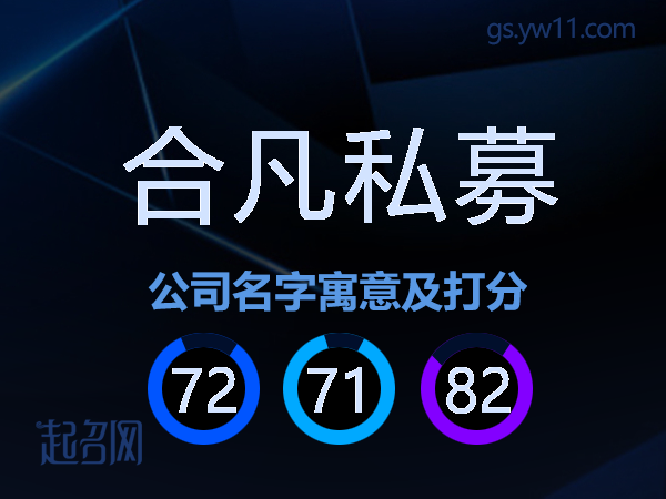 合凡私募公司名字寓意及打分