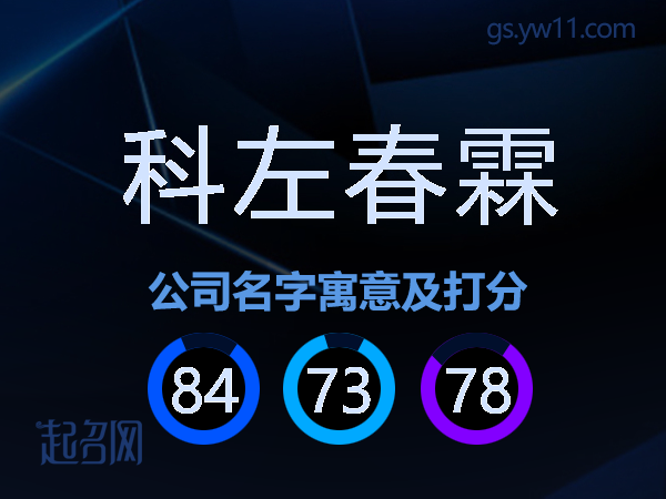 科左春霖公司名字寓意及打分