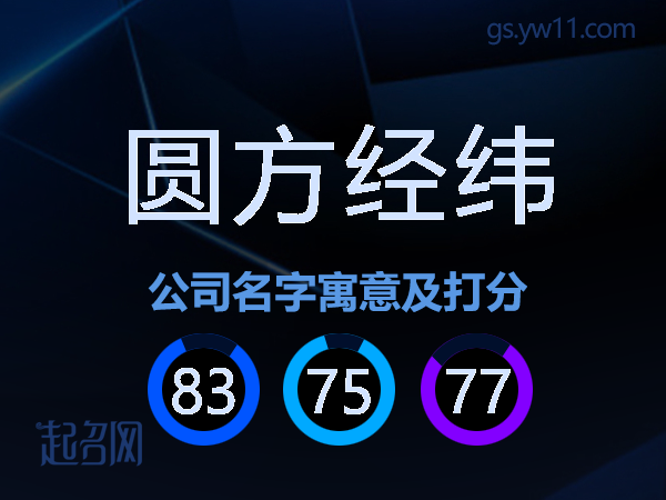 圆方经纬公司名字寓意及打分