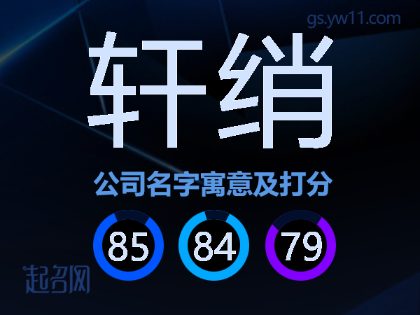 轩绡公司名字寓意及打分