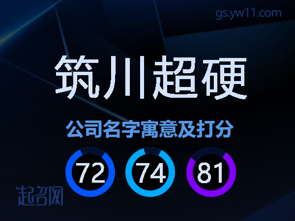 筑川超硬公司名字寓意及打分