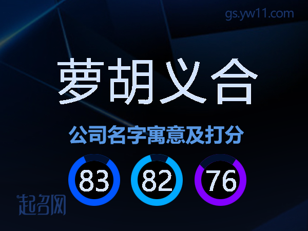 萝胡义合公司名字寓意及打分