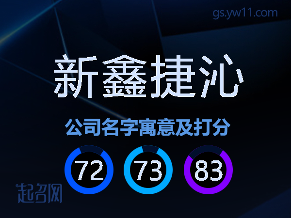 新鑫捷沁公司名字寓意及打分