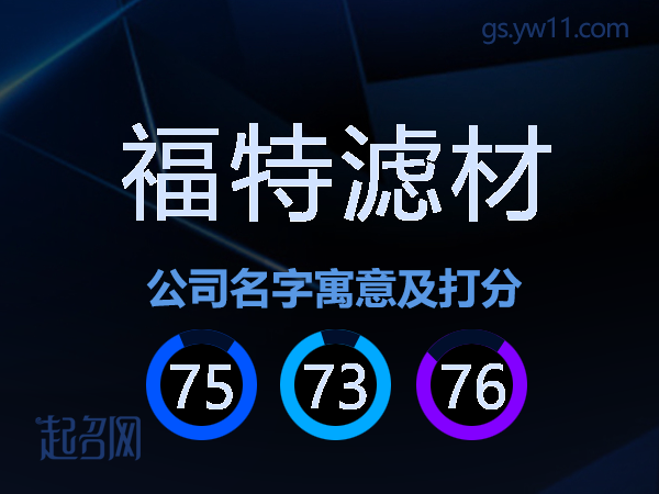 福特滤材公司名字寓意及打分