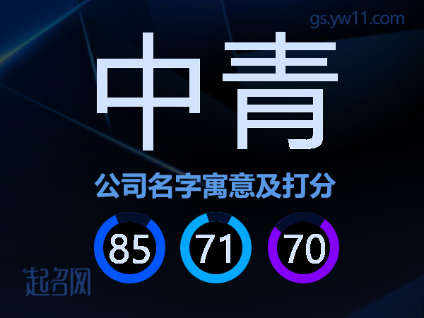 中青公司名字寓意及打分