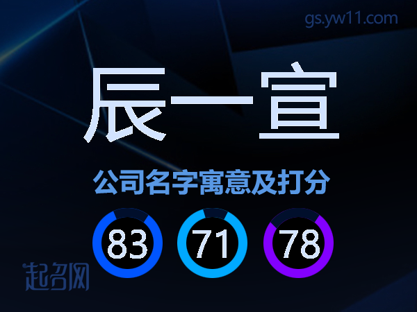 辰一宣公司名字寓意及打分