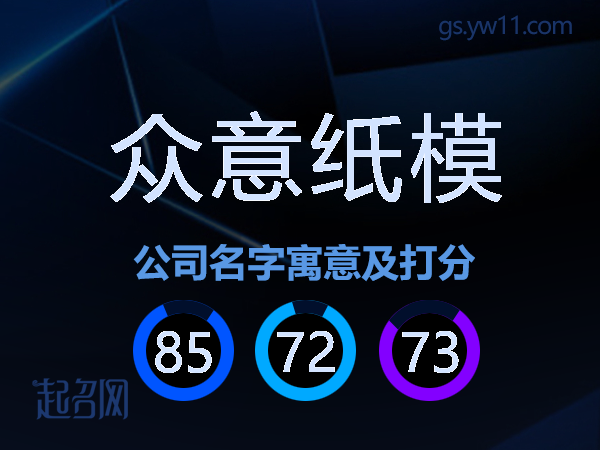 众意纸模公司名字寓意及打分