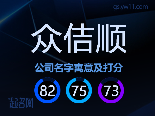众佶顺公司名字寓意及打分