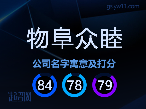 物阜众睦公司名字寓意及打分