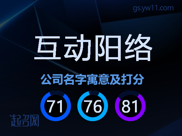 互动阳络公司名字寓意及打分