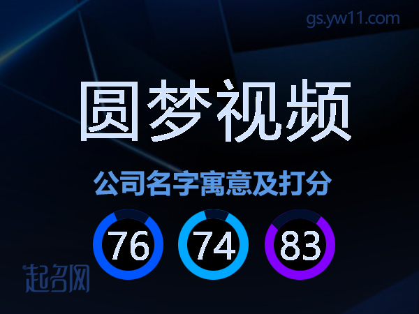 圆梦视频公司名字寓意及打分