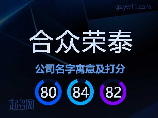 合众荣泰公司名字寓意及打分