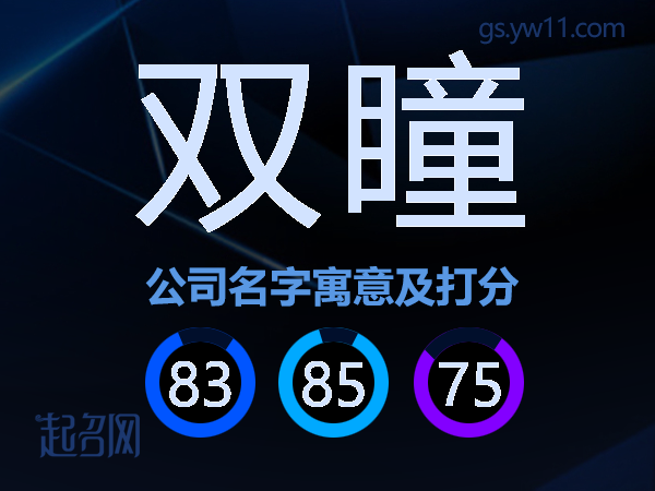 双瞳公司名字寓意及打分