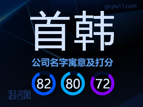 首韩公司名字寓意及打分
