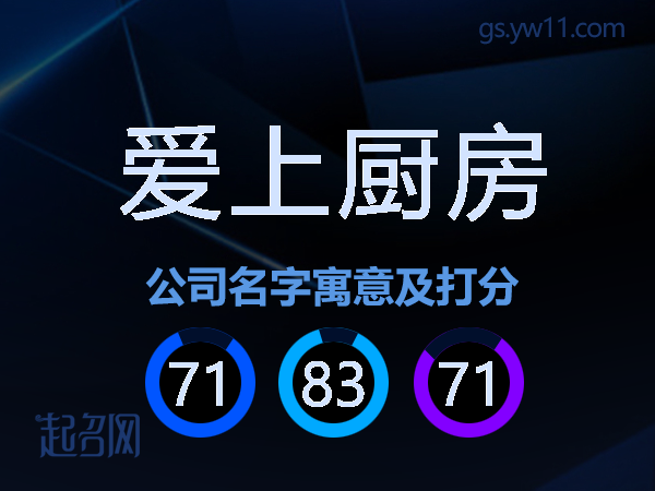 爱上厨房公司名字寓意及打分