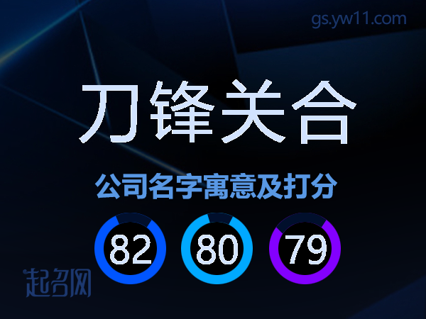 刀锋关合公司名字寓意及打分