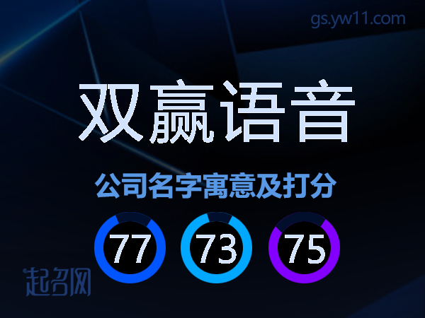 双赢语音公司名字寓意及打分