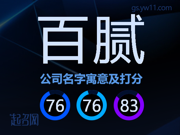 百腻公司名字寓意及打分
