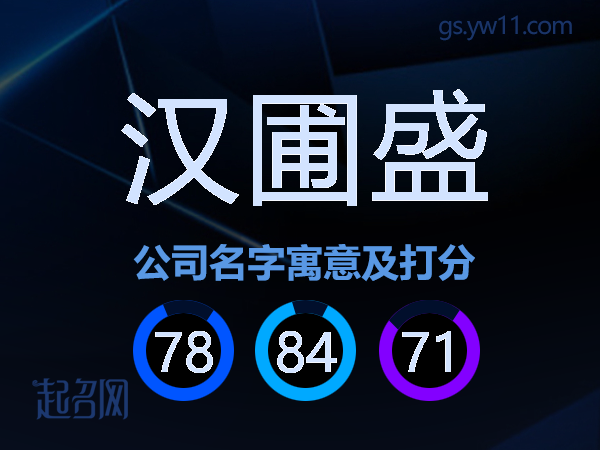 汉圃盛公司名字寓意及打分