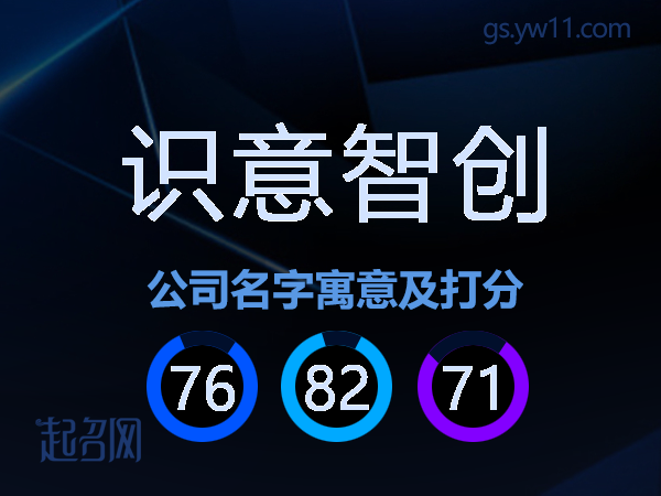 识意智创公司名字寓意及打分