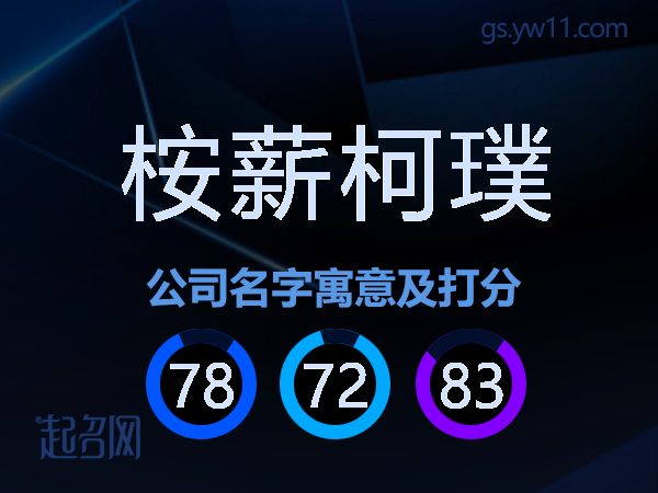 桉薪柯璞公司名字寓意及打分