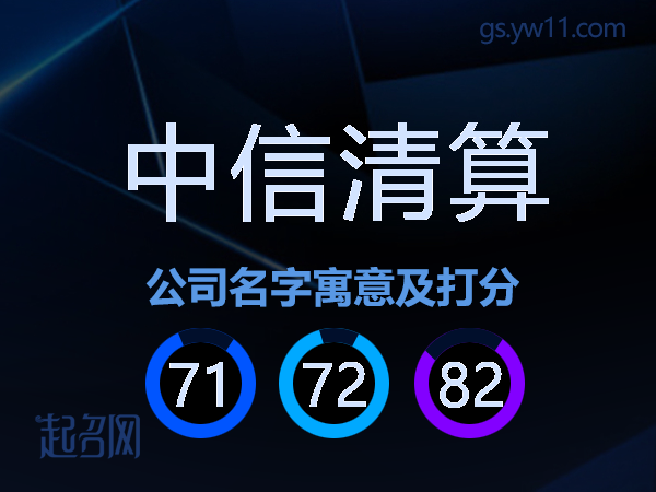 中信清算公司名字寓意及打分