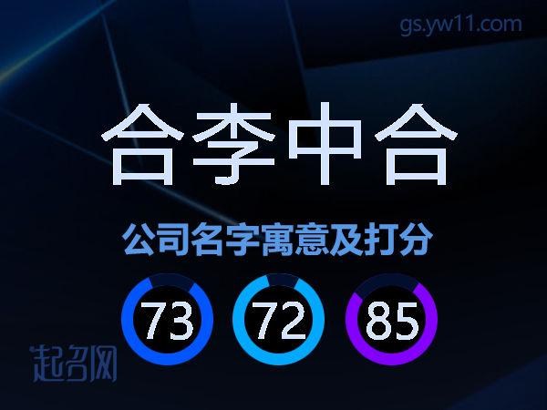 合李中合公司名字寓意及打分