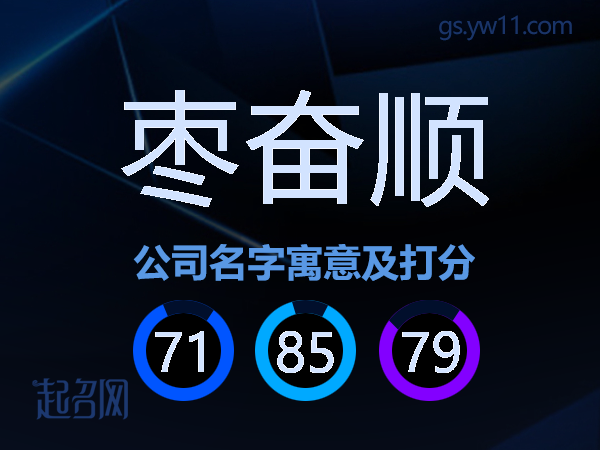 枣奋顺公司名字寓意及打分