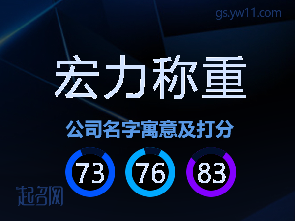 宏力称重公司名字寓意及打分