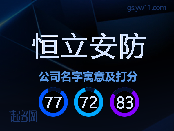 恒立安防公司名字寓意及打分