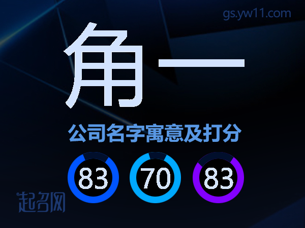 角一公司名字寓意及打分