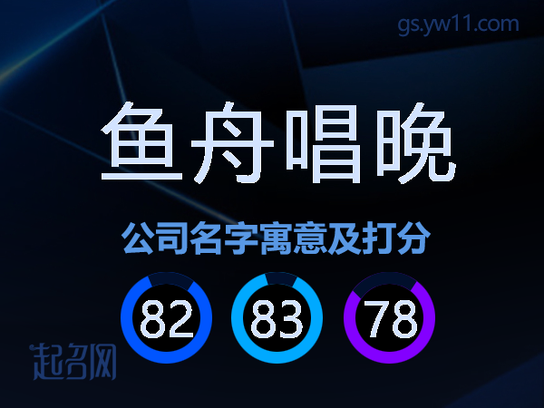 鱼舟唱晚公司名字寓意及打分