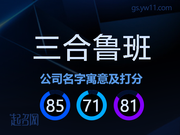 三合鲁班公司名字寓意及打分